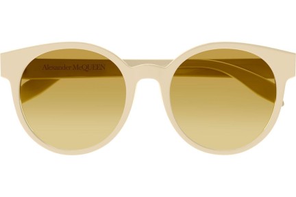Okulary przeciwsłoneczne Alexander McQueen AM0349SA 004 Okrągłe Beżowe