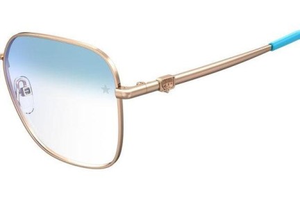 Okulary korekcyjne Chiara Ferragni CF1010/BB HOT/K6 blue-light [non-prescription] Kwadratowe Złote