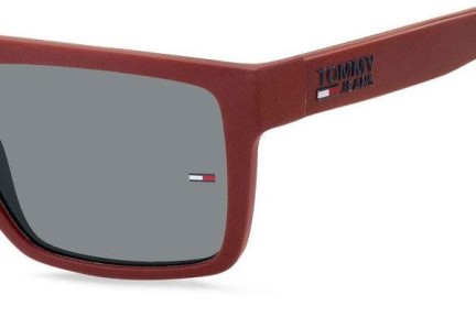 Okulary przeciwsłoneczne Tommy Jeans TJ0004/S 0Z3/IR Kwadratowe Czerwone