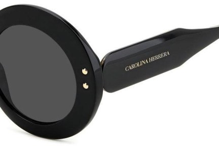 Okulary przeciwsłoneczne Carolina Herrera HER0081/S 807/IR Okrągłe Czarne