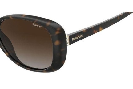 Okulary przeciwsłoneczne Polaroid PLD4097/S 086/LA Polarized Okrągłe Havana