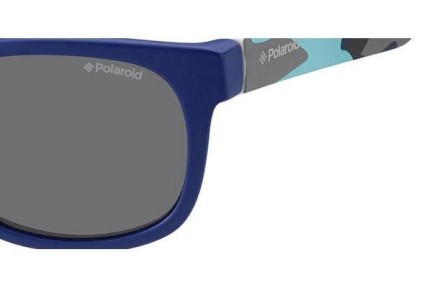 Okulary przeciwsłoneczne Polaroid Junior P0300 T6D/Y2 Polarized Kwadratowe Niebieskie