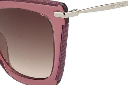 Okulary przeciwsłoneczne Jimmy Choo Ciara/G/S S5R/HA Kwadratowe Różowe