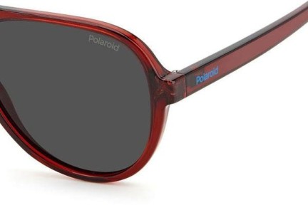 Okulary przeciwsłoneczne Polaroid Junior PLD8046/S C9A/M9 Polarized Pilotki (Aviator) Czerwone