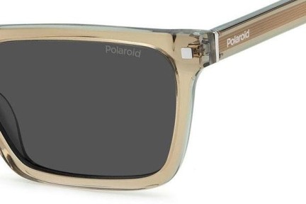 Okulary przeciwsłoneczne Polaroid PLD4116/S/X 10A/M9 Polarized Prostokątne Beżowe