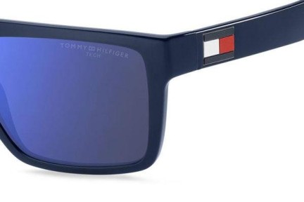 Okulary przeciwsłoneczne Tommy Hilfiger TH1605/S PJP/ZS Flat Top Niebieskie