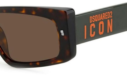 Okulary przeciwsłoneczne Dsquared2 ICON0007/S 086/70 Kocie oczy Havana