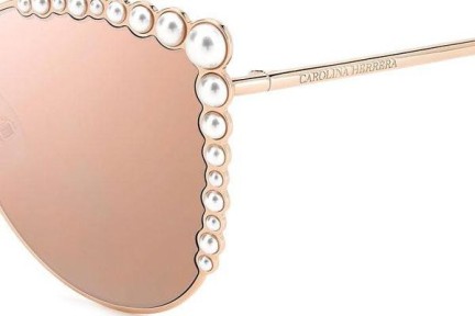 Okulary przeciwsłoneczne Carolina Herrera HER0076/S DDB/2S Okrągłe Złote