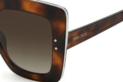 Okulary przeciwsłoneczne Jimmy Choo AURI/G/S 086/HA Kwadratowe Havana