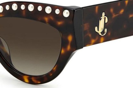 Okulary przeciwsłoneczne Jimmy Choo SONJA/G/S 086/HA Kocie oczy Havana