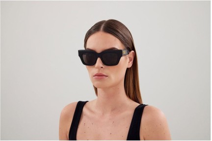 Okulary przeciwsłoneczne Balenciaga BB0234S 001 Kwadratowe Czarne