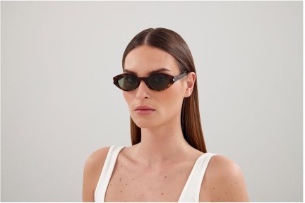 Okulary przeciwsłoneczne Saint Laurent SL567 002 Owalne Havana