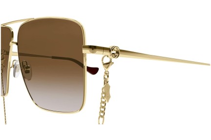 Okulary przeciwsłoneczne Gucci GG1087S 002 Pilotki (Aviator) Złote