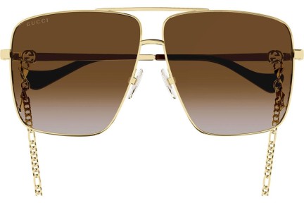 Okulary przeciwsłoneczne Gucci GG1087S 002 Pilotki (Aviator) Złote