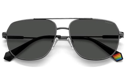 Слънчеви очила Polaroid PLD6195/S/X KJ1/M9 Polarized Пилотни Сребърна