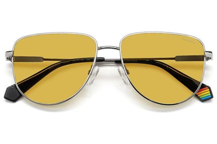 Okulary przeciwsłoneczne Polaroid PLD6196/S/X 6LB/MU Polarized Owalne Srebrne