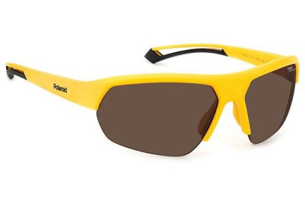 Okulary przeciwsłoneczne Polaroid PLD7048/S 2V7/47 Polarized Prostokątne Żółte