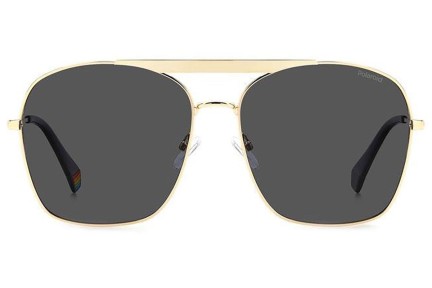 Okulary przeciwsłoneczne Polaroid PLD6201/S/X J5G/M9 Polarized Kwadratowe Złote