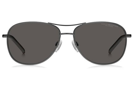 Okulary przeciwsłoneczne Tommy Hilfiger TH2023/S R80/M9 Polarized Pilotki (Aviator) Srebrne