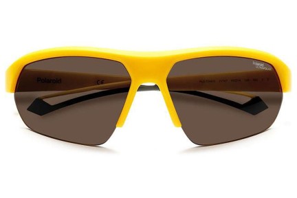 Okulary przeciwsłoneczne Polaroid PLD7048/S 2V7/47 Polarized Prostokątne Żółte