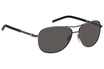 Okulary przeciwsłoneczne Tommy Hilfiger TH2023/S R80/M9 Polarized Pilotki (Aviator) Srebrne