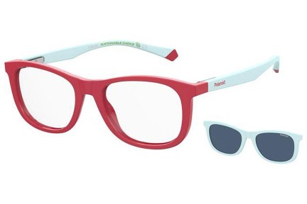 Okulary korekcyjne Polaroid Junior PLD8054/CS 4E3/C3 Polarized Prostokątne Czerwone