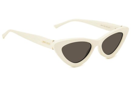 Okulary przeciwsłoneczne Jimmy Choo ADDY/S SZJ/IR Kocie oczy Białe