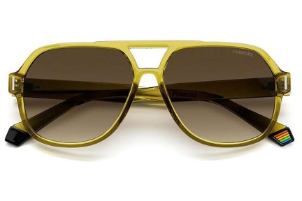 Okulary przeciwsłoneczne Polaroid PLD6193/S FMP/LA Polarized Pilotki (Aviator) Żółte