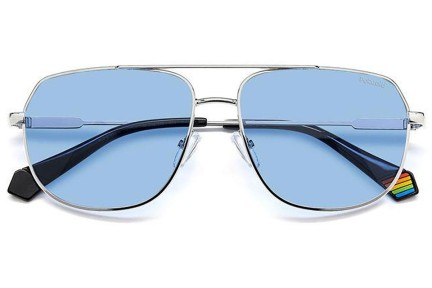 Okulary przeciwsłoneczne Polaroid PLD6195/S/X 010/C3 Polarized Pilotki (Aviator) Srebrne