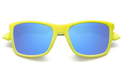 Okulary przeciwsłoneczne Polaroid Junior PLD8053/S 05B/5X Polarized Kwadratowe Żółte