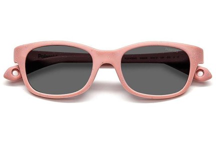 Okulary przeciwsłoneczne Polaroid Junior PLDK006/S W66/M9 Polarized Prostokątne Różowe