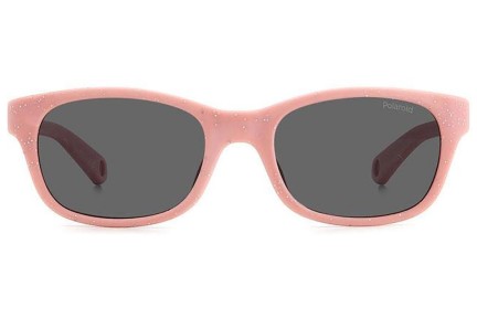 Okulary przeciwsłoneczne Polaroid Junior PLDK006/S W66/M9 Polarized Prostokątne Różowe