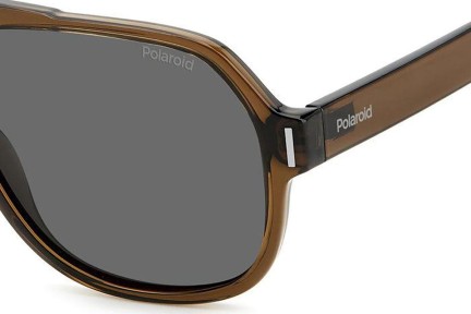 Okulary przeciwsłoneczne Polaroid PLD6193/S 09Q/M9 Polarized Pilotki (Aviator) Brązowe