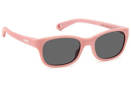 Okulary przeciwsłoneczne Polaroid Junior PLDK006/S W66/M9 Polarized Prostokątne Różowe