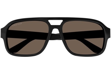 Okulary przeciwsłoneczne Gucci GG1342S 002 Polarized Pilotki (Aviator) Czarne