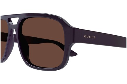 Okulary przeciwsłoneczne Gucci GG1342S 005 Pilotki (Aviator) Fioletowe