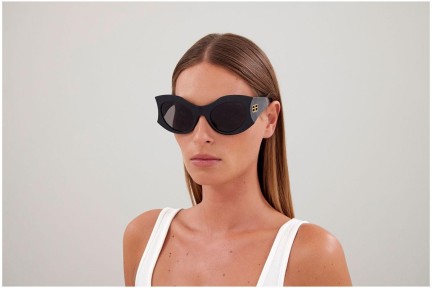 Okulary przeciwsłoneczne Balenciaga BB0256S 001 Okrągłe Czarne