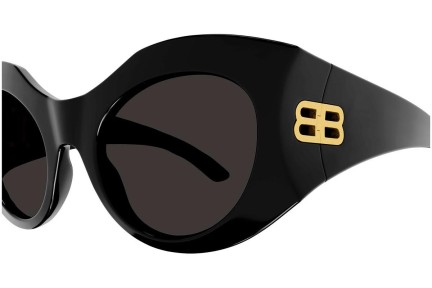 Okulary przeciwsłoneczne Balenciaga BB0256S 001 Okrągłe Czarne