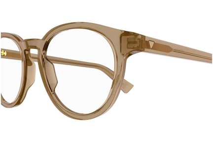 Okulary korekcyjne Bottega Veneta BV1225O 004 Okrągłe Brązowe