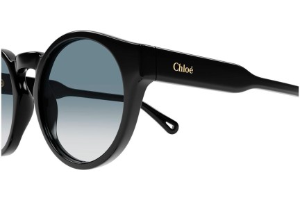 Okulary przeciwsłoneczne Chloe CH0158S 001 Okrągłe Czarne