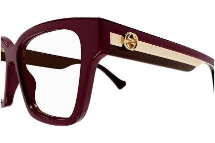 Okulary korekcyjne Gucci GG1302O 005 Kwadratowe Brązowe