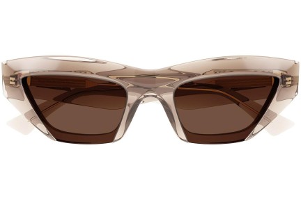 Okulary przeciwsłoneczne Bottega Veneta BV1219S 003 Kocie oczy Beżowe