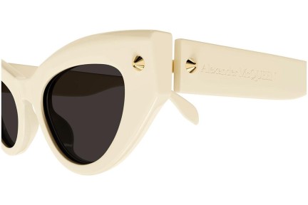 Okulary przeciwsłoneczne Alexander McQueen AM0407S 003 Kocie oczy Beżowe