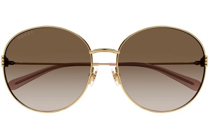 Okulary przeciwsłoneczne Gucci GG1281SK 002 Okrągłe Złote