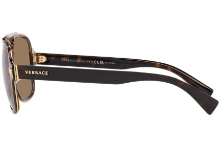 Okulary przeciwsłoneczne Versace Medusa Retro Charm VE2199 1252LA Polarized Pilotki (Aviator) Havana