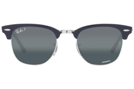 Okulary przeciwsłoneczne Ray-Ban Clubmaster Chromance Collection RB3016 1366G6 Polarized Browline Niebieskie