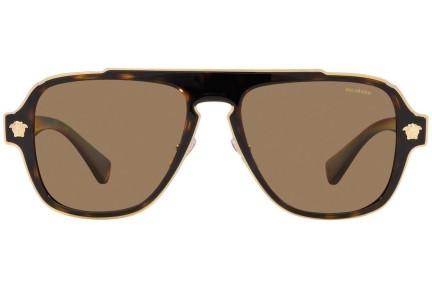Okulary przeciwsłoneczne Versace Medusa Retro Charm VE2199 1252LA Polarized Pilotki (Aviator) Havana