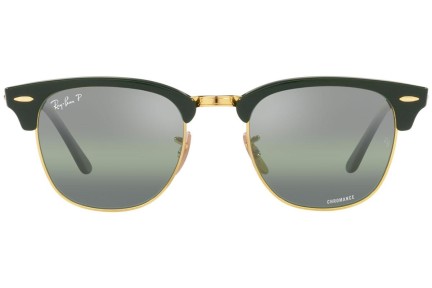Okulary przeciwsłoneczne Ray-Ban Clubmaster Chromance Collection RB3016 1368G4 Polarized Browline Zielone