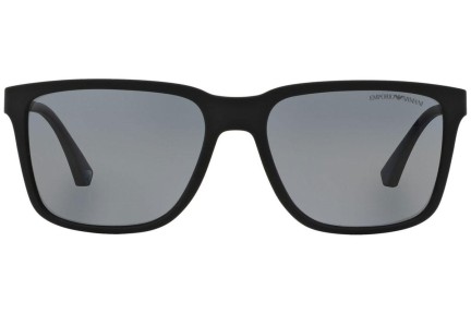 Okulary przeciwsłoneczne Emporio Armani EA4047 506381 Polarized Kwadratowe Czarne