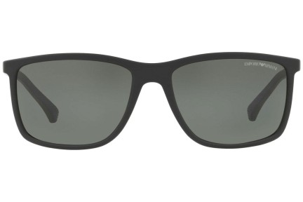 Okulary przeciwsłoneczne Emporio Armani EA4058 56539A Polarized Kwadratowe Czarne
